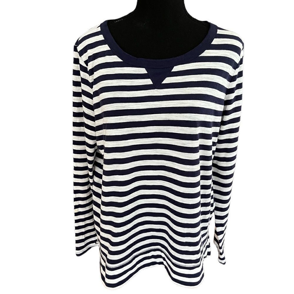 GAP Easy tee Le Tee Shirt Confo navy/white striped shirt size L.